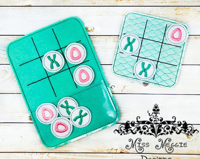 Tic Tac Toe Plain Set 4x4 & 5x7 W/pocket ITH Embroidery Design - Etsy