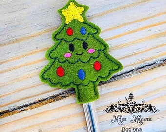 Fichier de conception de broderie ITH pour arbre de Noël kawaii