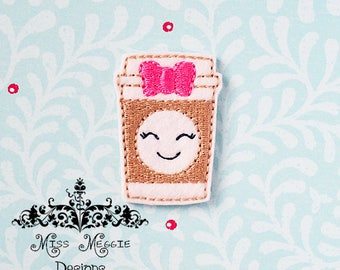 Cappuccino Coffee Kawaii girl ITH Embroidery design file