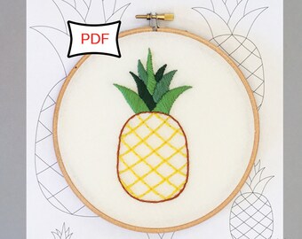 Pineapple Embroidery Pattern • PDF Download