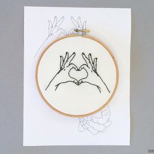 Hands in Love Embroidery Pattern PDF Download Love Embroidery Pattern ASL image 3