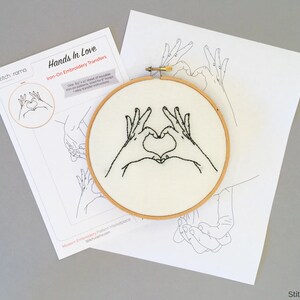 Hands in Love Embroidery Pattern PDF Download Love Embroidery Pattern ASL image 4