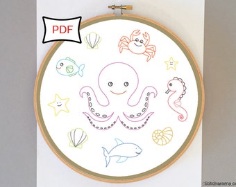 Under the Sea Embroidery Pattern • PDF Download