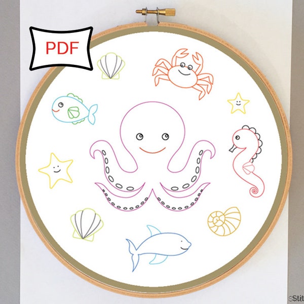 Under the Sea Embroidery Pattern • PDF Download