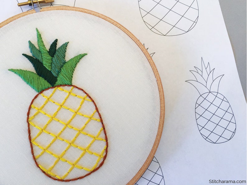 Pineapple embroidery pattern pdf download  etsy hong kong Pineapple embroidery pattern pdf download  etsy hong kong