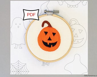 Halloween Embroidery Pattern • PDF Digital Download Hand Embroidery Pattern • Halloween Embroidery Pattern Sampler • Hoop Art