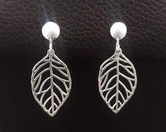 Clip-On Earrings: Leaf Design Fashion Clip-On Earrings, Silver Clip On Earrings | Classy Earrings, Long Drop Earrings, Clip Earrings, 823