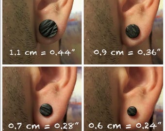 Matte black earrings for him One minimalistic stud Unisex single earring Circle post ear Men’s small earring Everyday style studs for guy