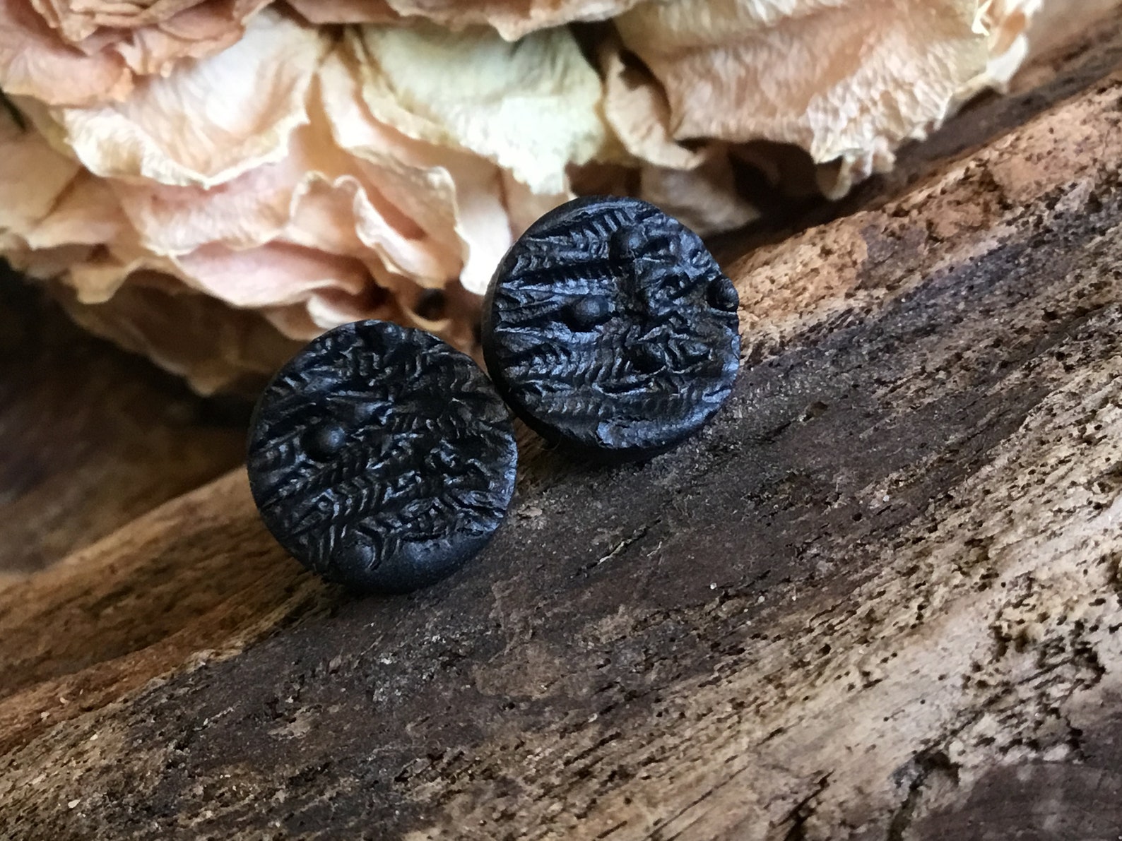 Mens Black Earrings Viking Piercing Male Circle Studs for Him Etsy