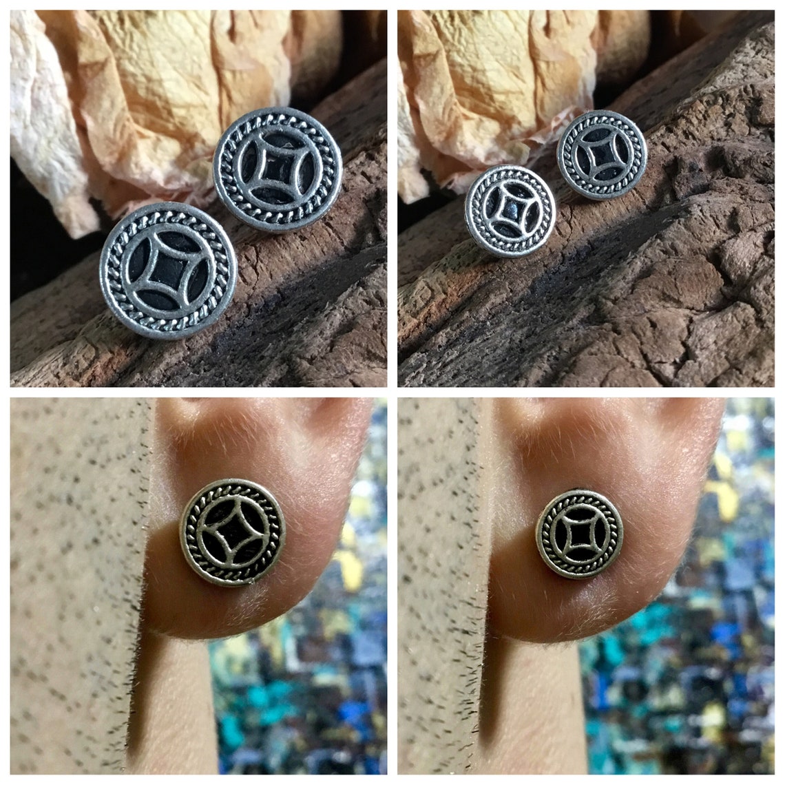 Men viking earrings One stud men Celtic earring studs Male Etsy