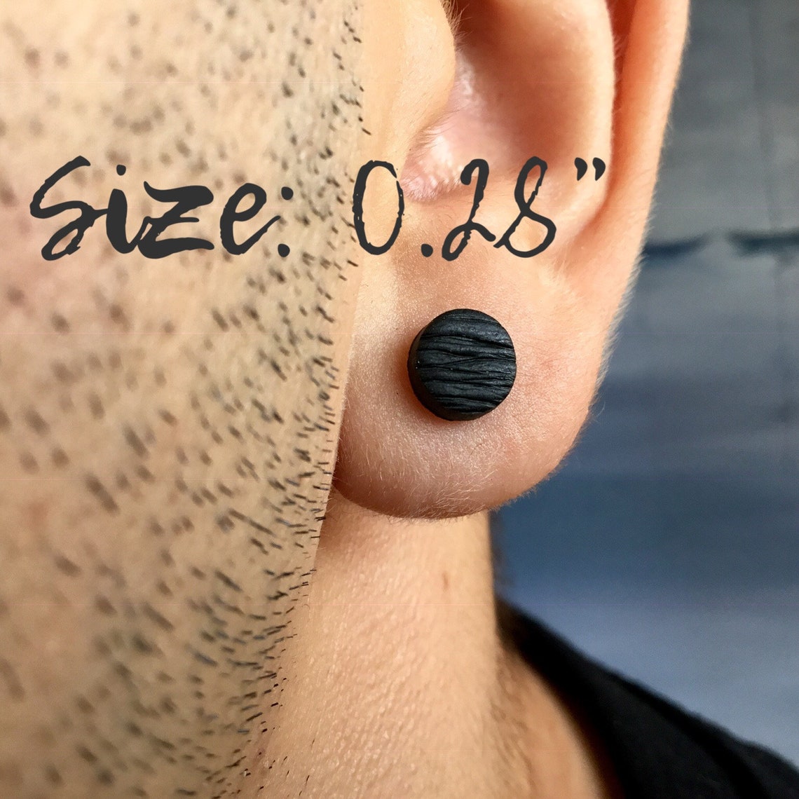 Men viking small earrings Male Celtic earring Black matte one Etsy