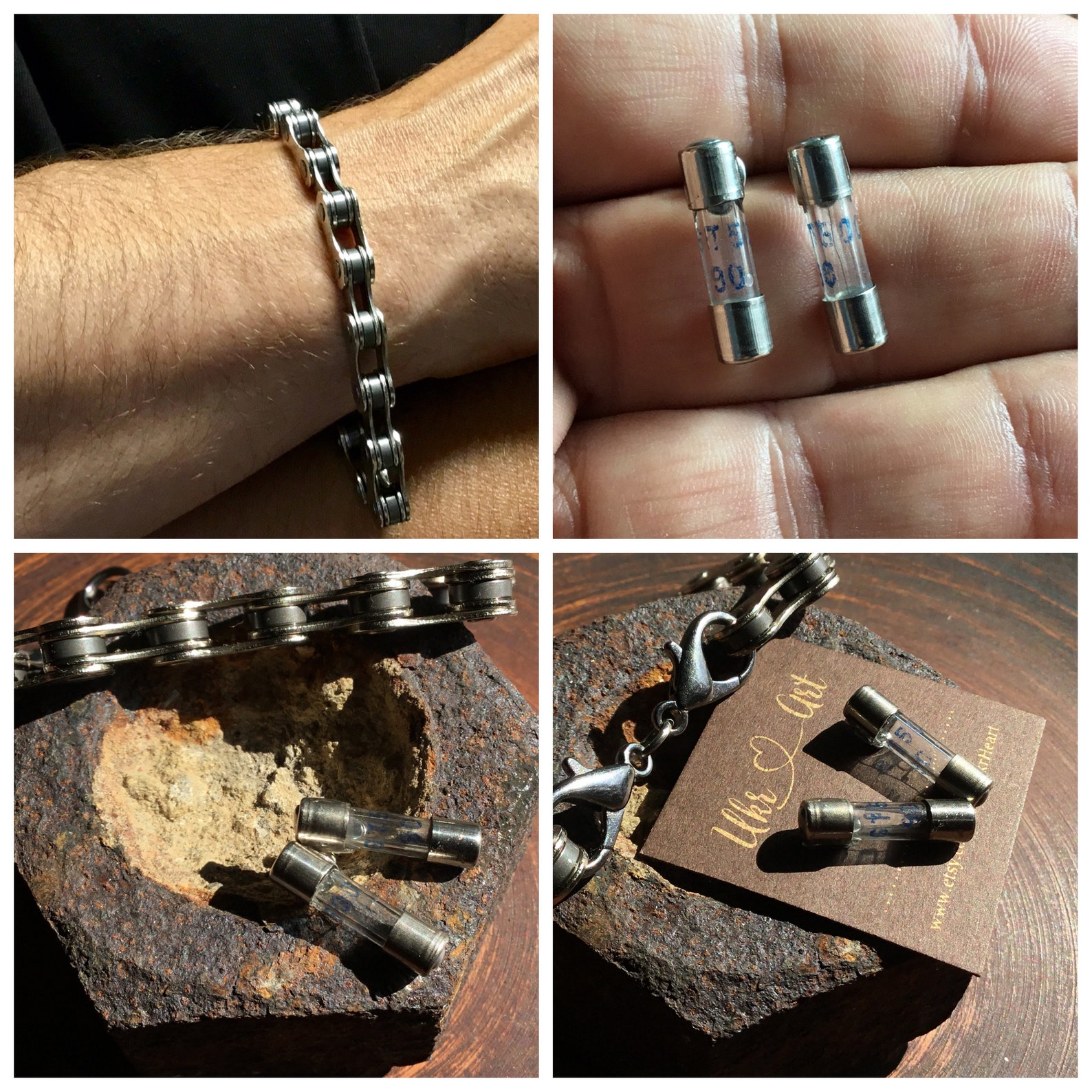 Industrial jewelry set for men Real steel bicycle chain Etsy