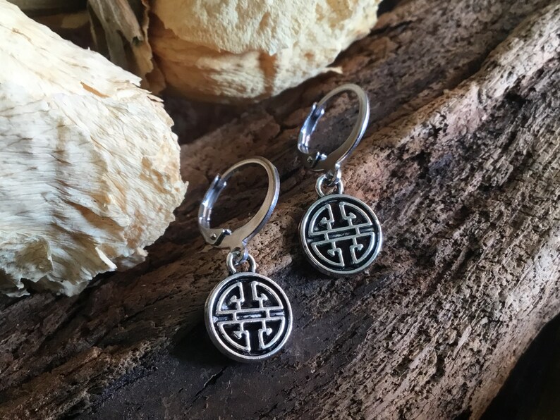 Celtic hoop earring dangle Men viking earrings Steel one Etsy