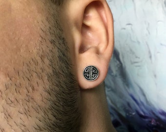 Men viking earrings One stud men Celtic earring studs Male post earring Metal earring single Small earrings for guy Gift for viking lovers