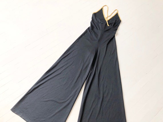 1970s Black Disco Jumpsuit