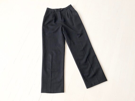 1990s Black Wool Minimalist Pants