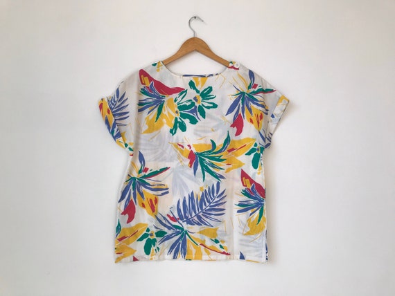 S/M 80s Tropical Print Top
