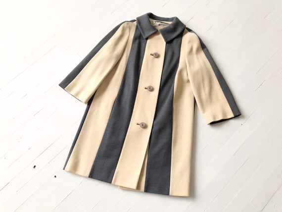 1960s Lilli Ann Wool Striped Coat