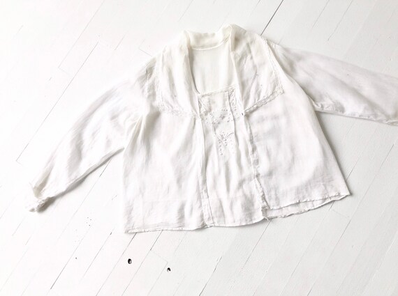 Antique Edwardian White Embroidered Eyelet Blouse
