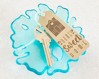 Real Estate Home Sweet Home Key Tags: customizable, house key, mail key, real estate marketing, real estate thank you - LRD003RE