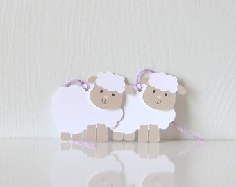 Little Lamb Gift Tags: Layered Farm Animal Party Favors