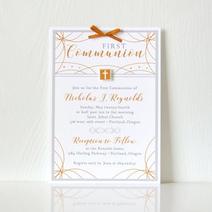 Invitaciones de elegancia clásica: bar mitzvah, dedicación, bautismo, quinceañera, invitación elegante, oro y plata, tarjetas perladas - LRD059P