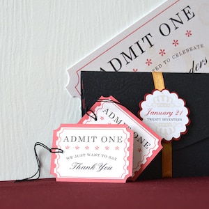 Movie Night Gift Tags: Cinema Ticket Style, Customizable