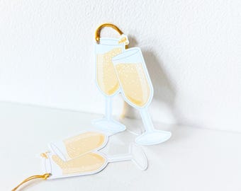Champagne Celebration Gift Tags: Pretty favor tags for bridal, engagement, birthdays, weddings and parties