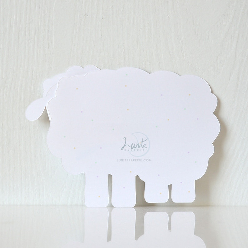 Little Lamb Invitation: Baptism, Christening, Baby Shower - LRD043P image 3