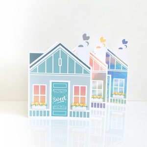 Tarjetas de felicitación inmobiliarias: hogar dulce hogar, felicitaciones nuevo hogar, casa vendida, marketing inmobiliario, bienes raíces gracias - LRD001RE