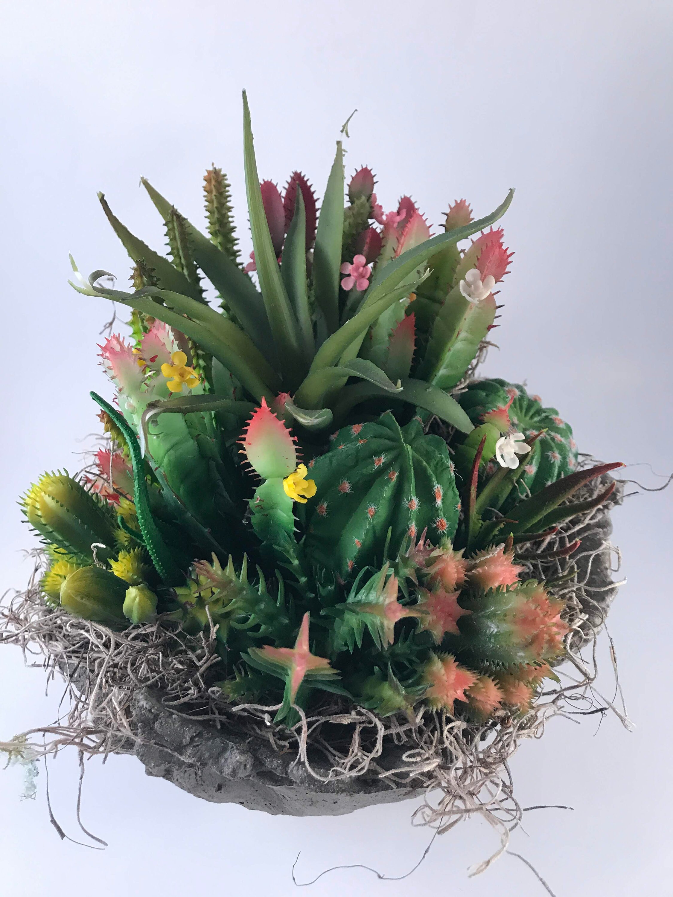 Artificial Cactus Bowl Planter