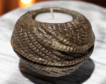 Concrete Rope Tea Light Candle Holder