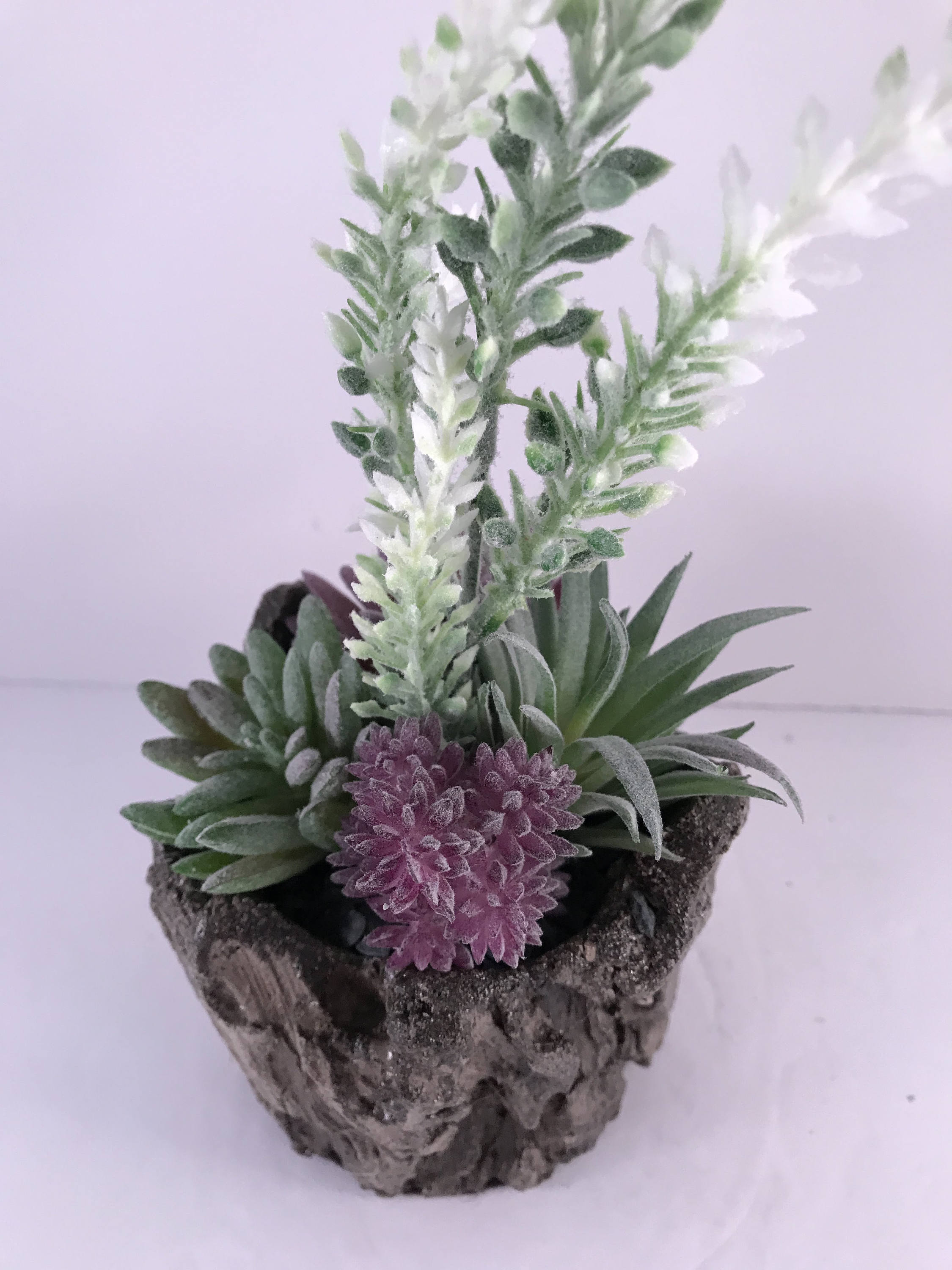 White Spiked Soft Succulent Planter