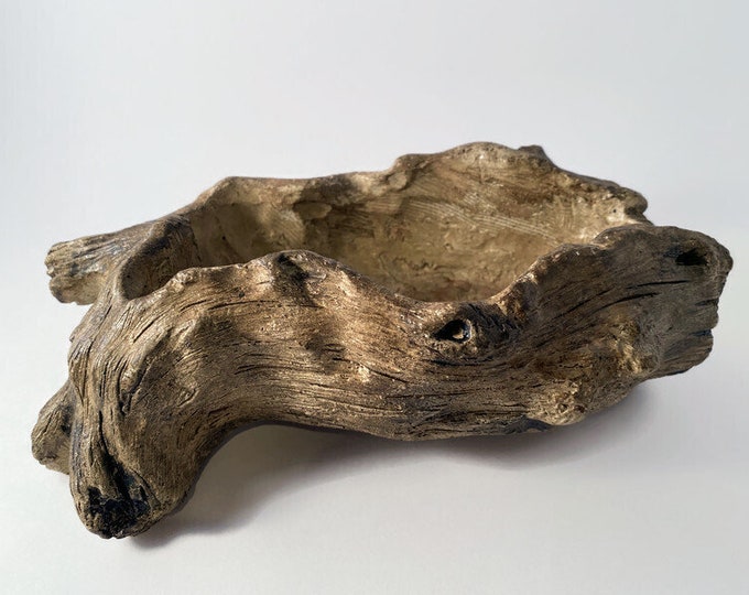 Faux Concrete Driftwood Planter Etsy