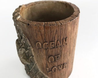 Nautical Concrete Succulent Planter: Ocean of Love Decor