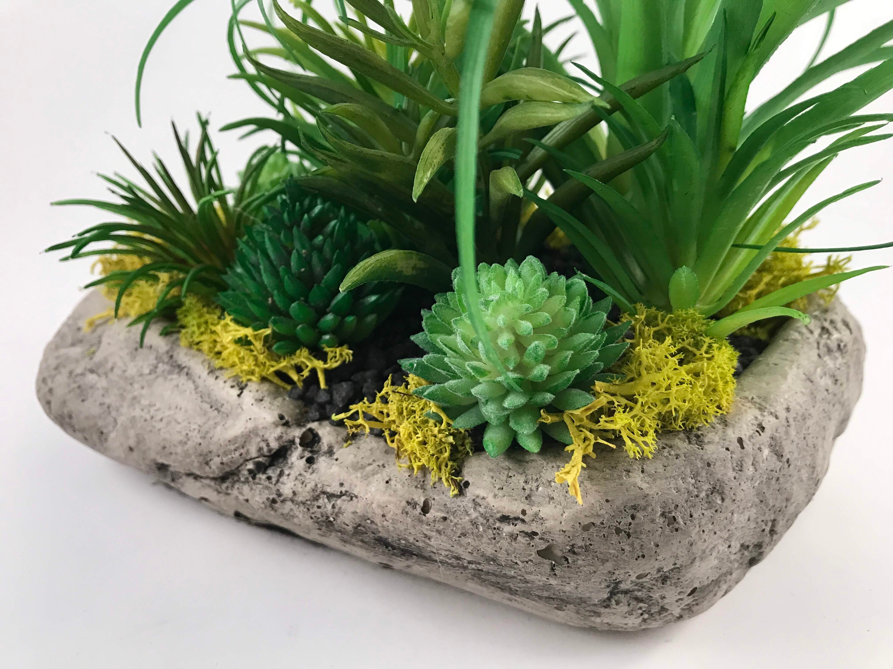 Artificial Air Plant Rock Planter
