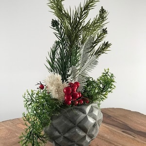 Faux Pineapple Planter, Floral Arrangement, Succulent Planter, Winter Decor, Faux Floral Arrangement