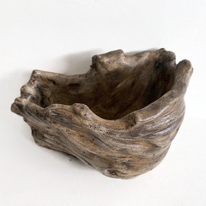 Faux Driftwood Deep Tree Planter, Faux Concrete Deep Tree Planter Pot, Faux Driftwood Planter, Succulent Driftwood Planter Pot