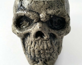 Concrete Skull Planter, Skull Pot, Skull Container