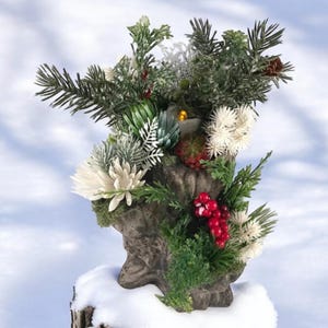 Winter Arrangement, Faux Succulent Winter Arrangement, Unique Faux Succulent Planter, Table Centerpeice