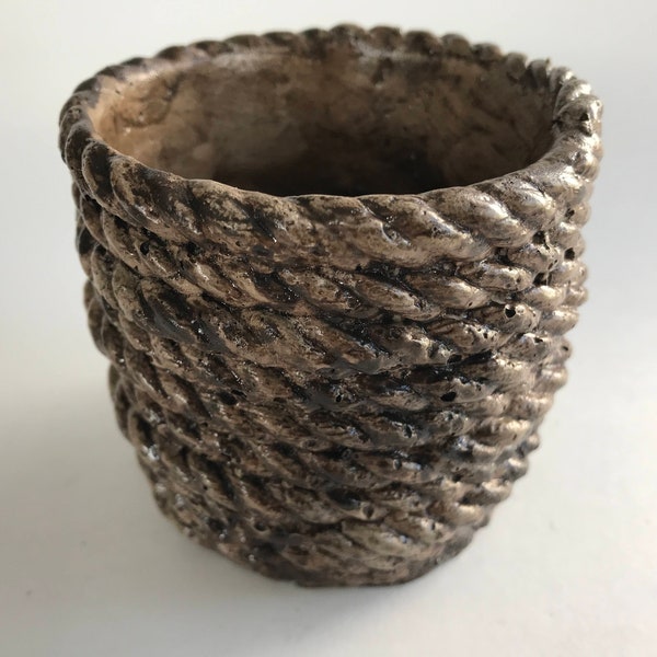 Concrete Rope Planter, Rope Planter, Rope Flower Pot, Concrete Flower Pot, Unique Concrete Planter