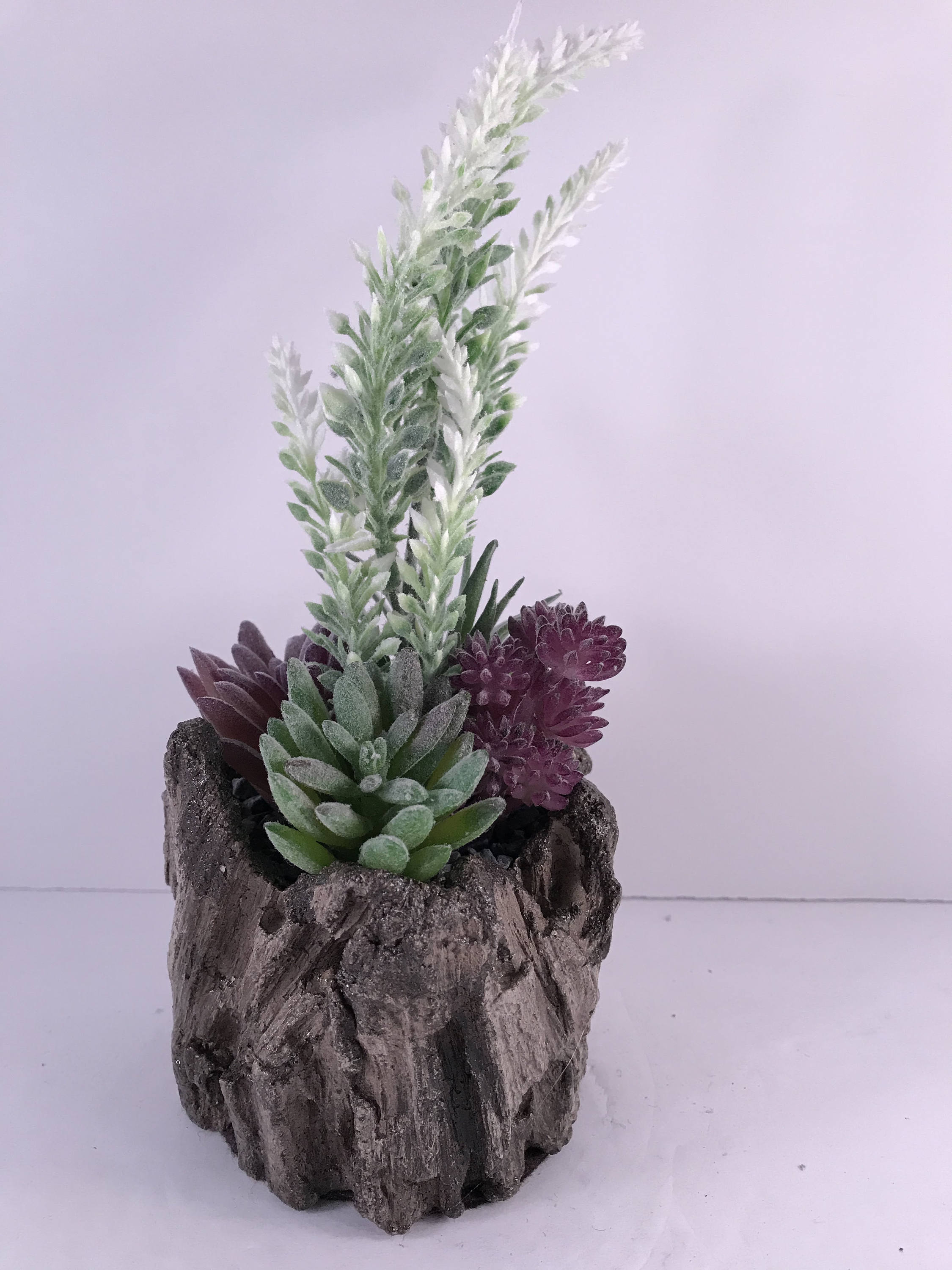 White Spiked Soft Succulent Planter