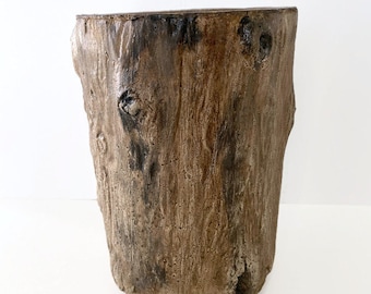 Concrete Stripped Bark Planter, Tall Concrete Stripped Bark Faux Tree Planter Pot, Faux Tree Planter Pot