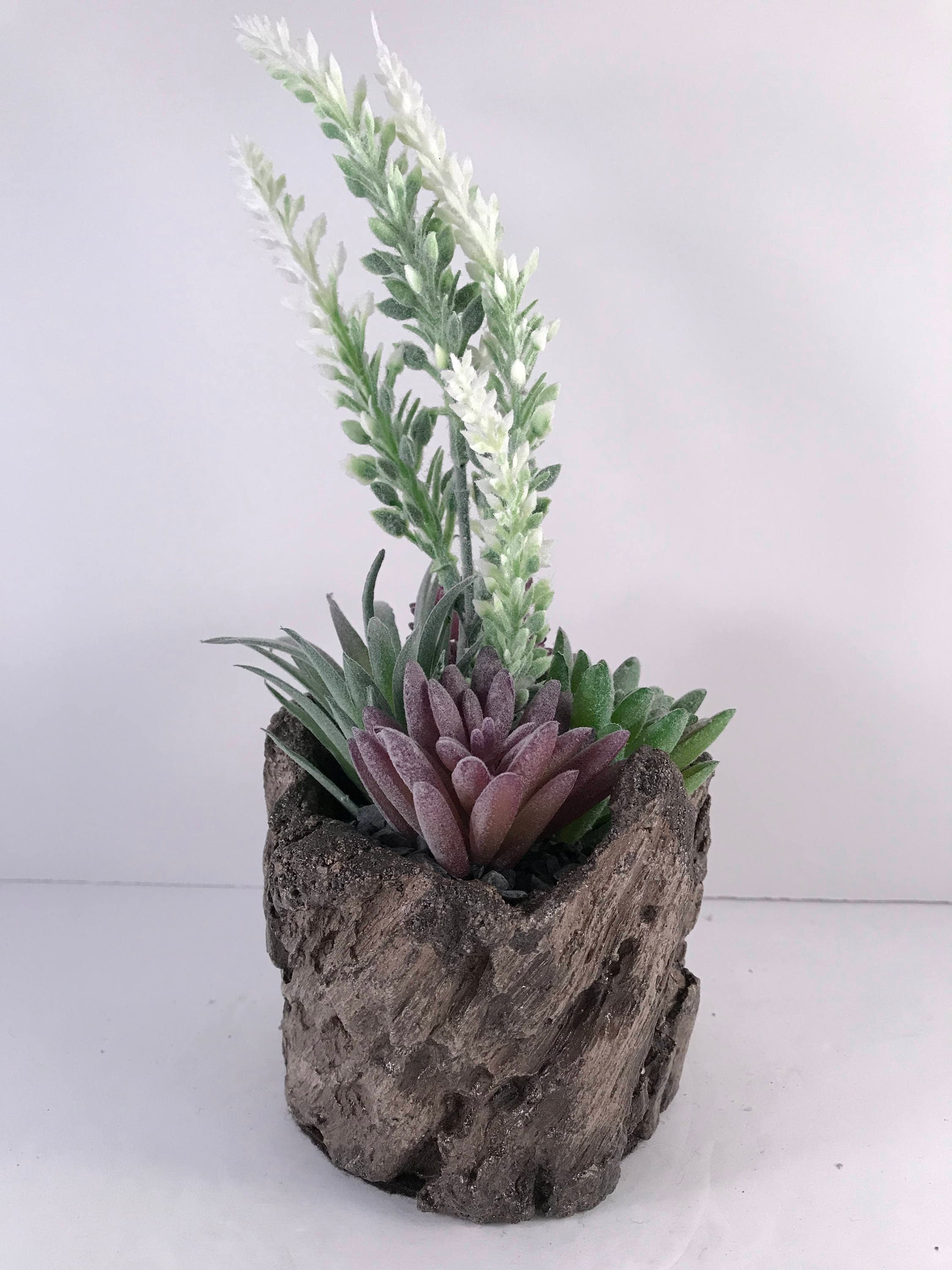White Spiked Soft Succulent Planter