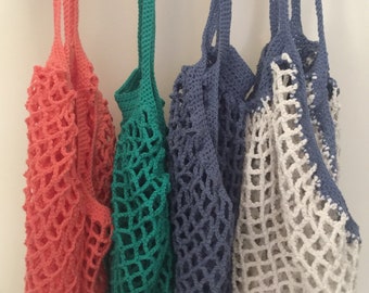 Crochet cotton string bag