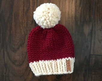 Knit Santa Beanie | Lovely Rose, Knit hat, Knit beanie, Newborn, Kids, Christmas, Santa hat, Bulk, Wholesale, Children, Handmade, Men, Women