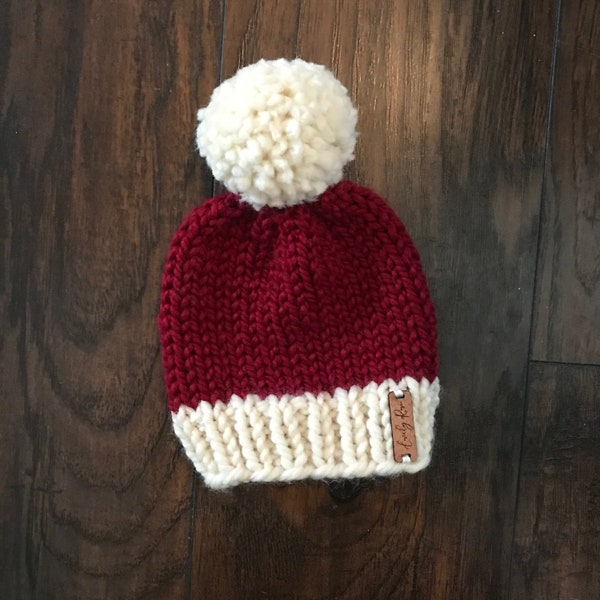Knitted Santa Hat Etsy