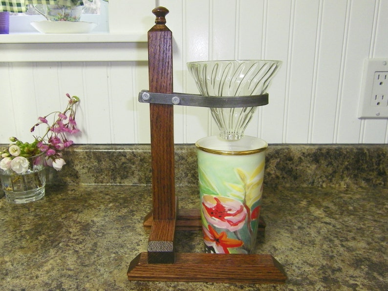 Wood And Steel Pour Over Coffee Maker
