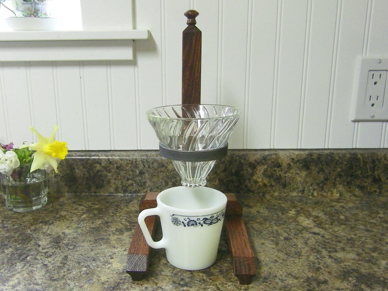 Wood And Steel Pour Over Coffee Maker