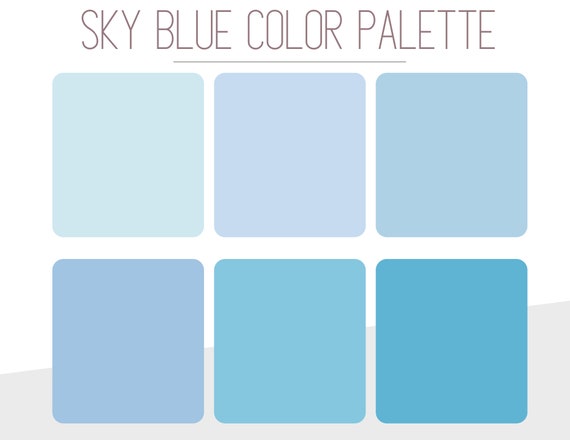 Sky Blue Color Palette Hex Code Sky Blue Brand Hex Codes Light Blue Style  Guide Brand Color Palette Digital Download -  Portugal